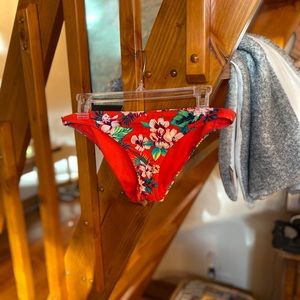 RED FLORAL BIKINI BOTTOMS